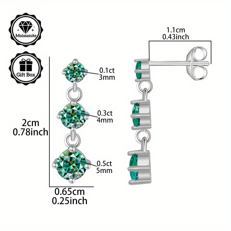 Women's 1.8 Carat GRA Moissanite Earrings, Elegant Design